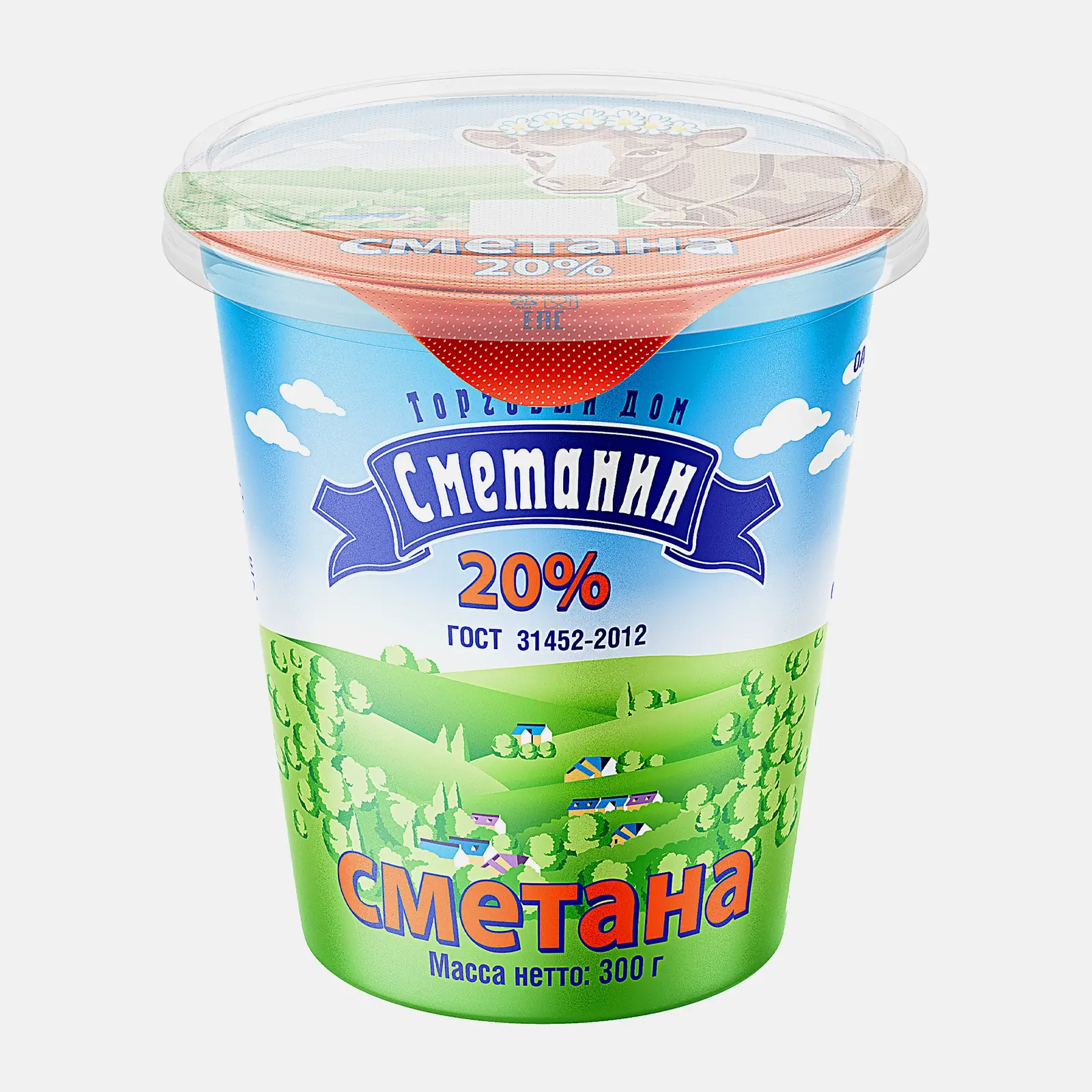 Изображение товара Сметана Сметанин 20% 300г натуральный продукт для кухни