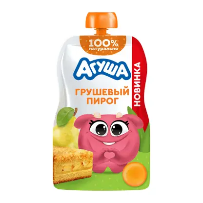 Изображение товара Пюре со вкусом Грушевый пирог без сахара с 8 месяцев Агуша 80г