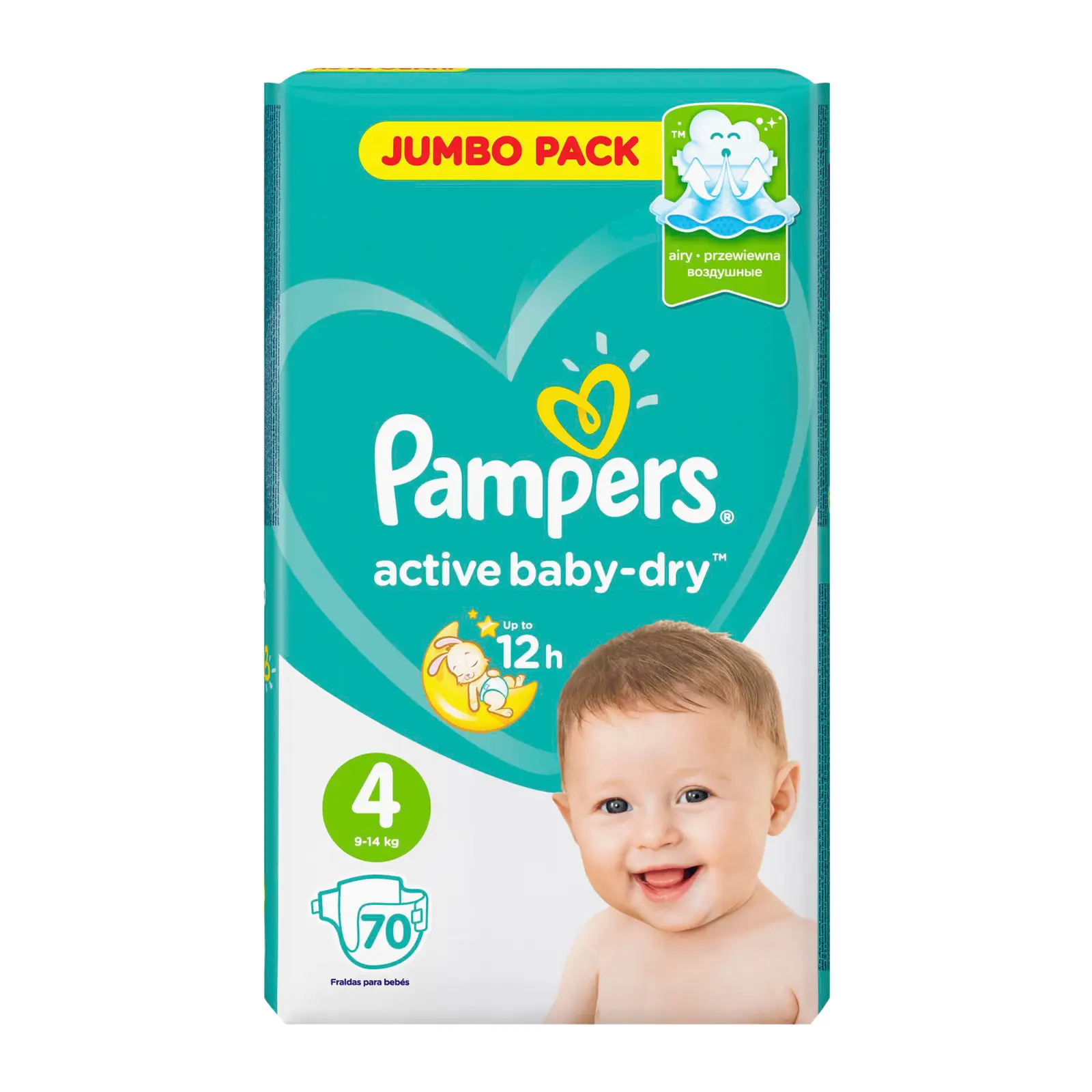 Подгузники Pampers Activebaby Maxi р.4 7-14/9-14кг 70шт в ассортименте