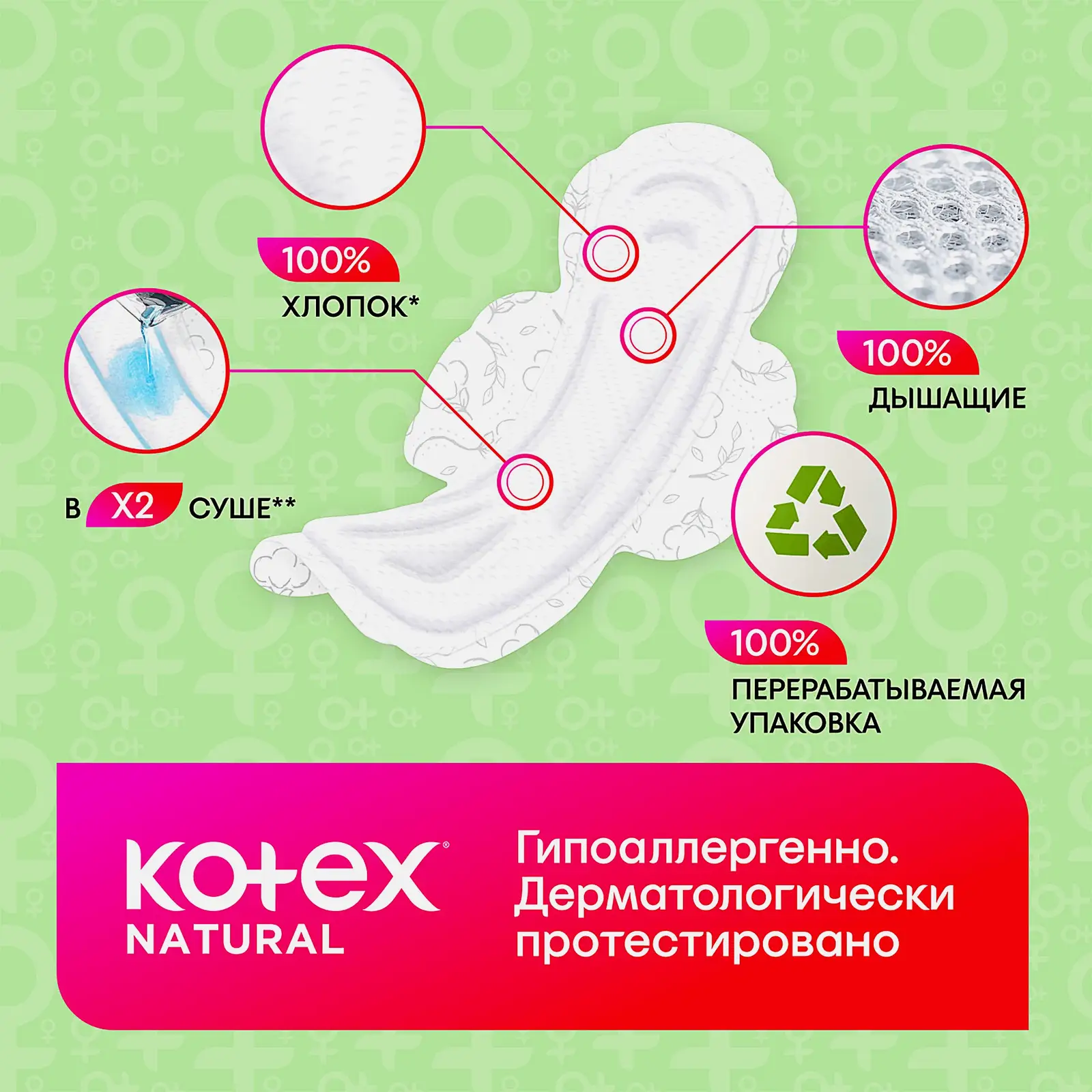 Прокладки Kotex Natural Супер 7шт - фото 3 Прокладки Kotex Natural Супер 7шт - фото 3