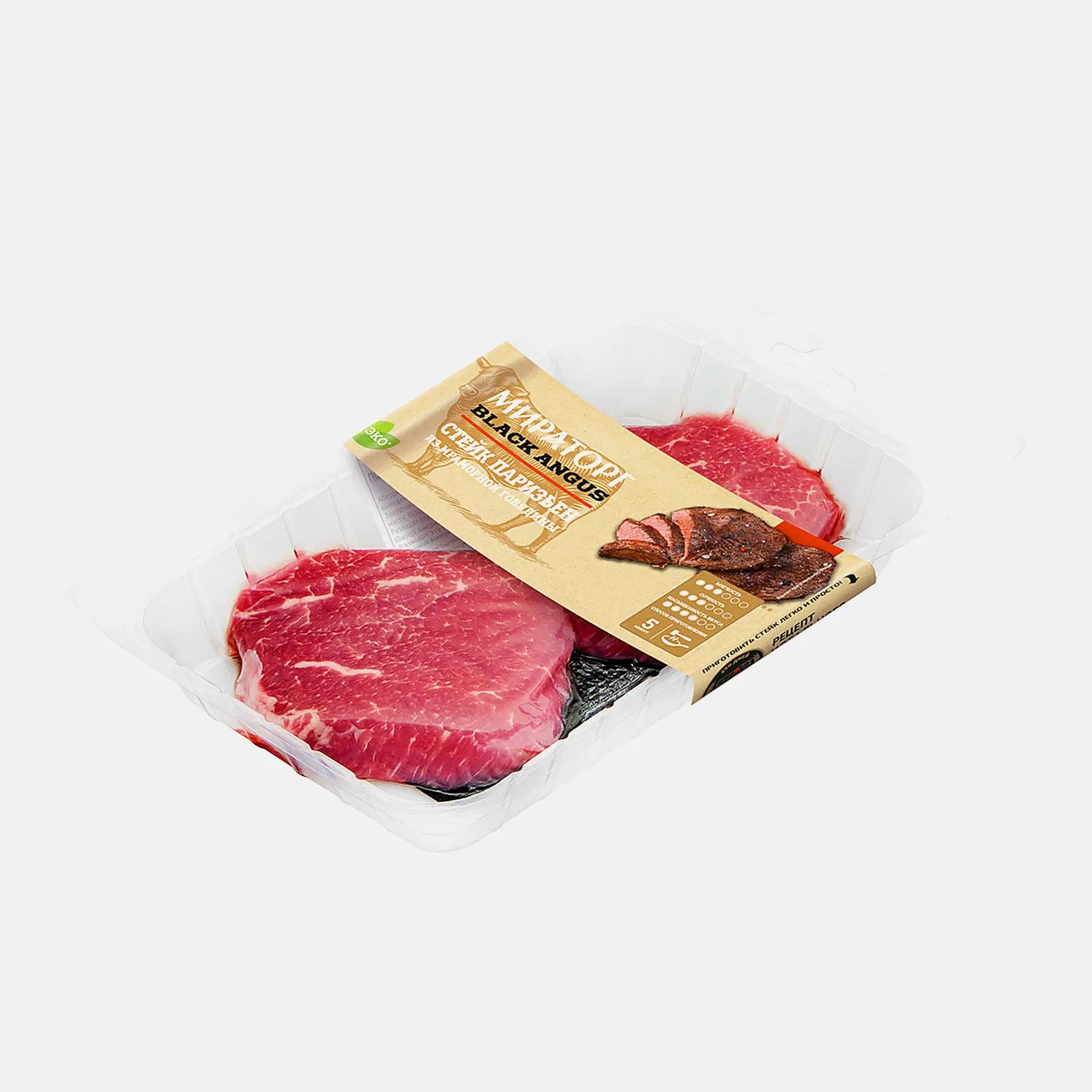 Стейк Мираторг Black Angus Паризьен из говядины 290г