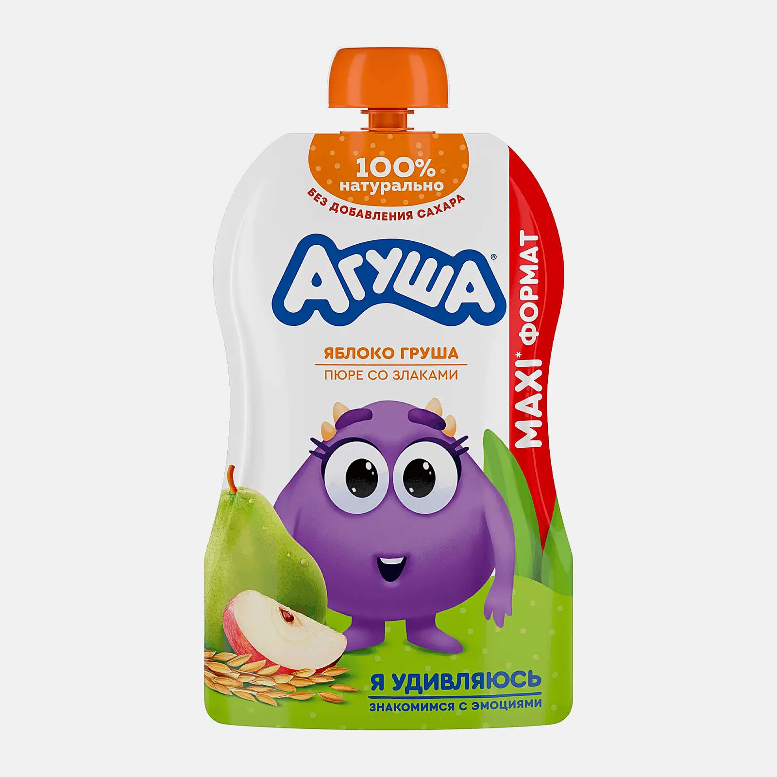 Изображение товара Пюре Агуша зеленое яблоко груша злаки для детей с 6 месяцев 160г