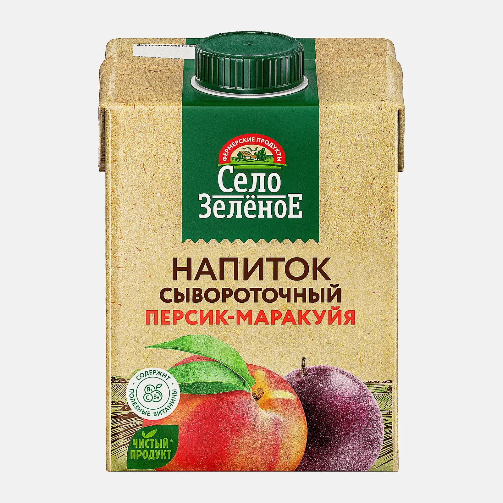 Напиток сывороточный Село Зеленое Персик-маракуйя 500мл