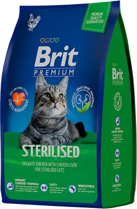 Сухой корм для стерилизованных кошек с курицей Brit 800г