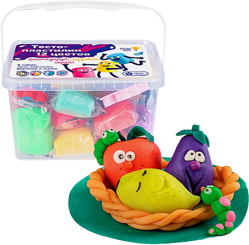 Игровой набор для лепки Genio Kids 12 цветов 13.5*12*20см - фото 2