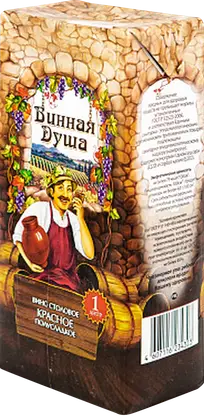 Вино Винная Душа красное полусладкое 10% 1л