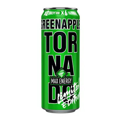 Изображение товара Энергетический напиток Tornado Max Greenapple 450мл