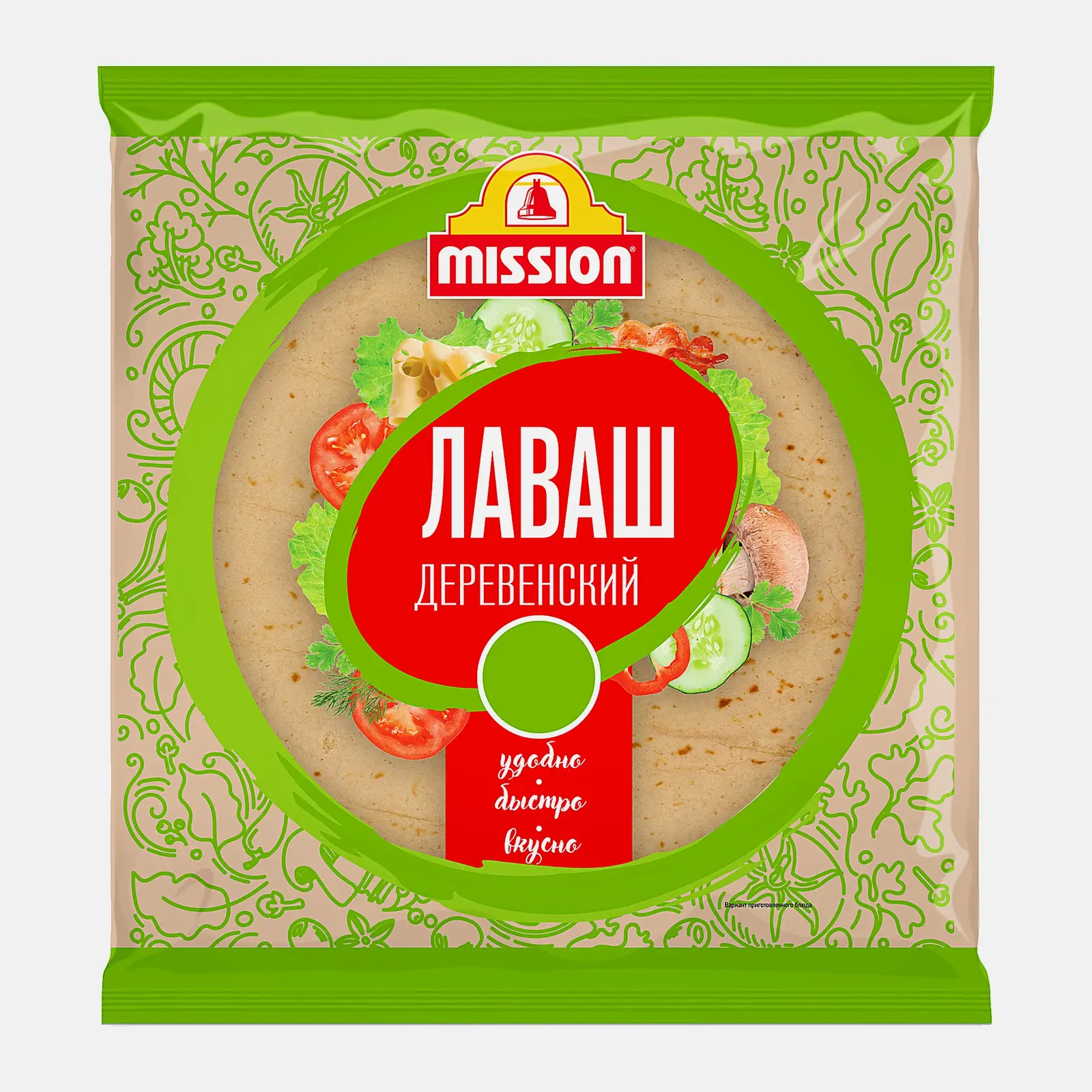 Изображение товара Деревенский лаваш Mission 270 г с солодом и натуральными ингредиентами