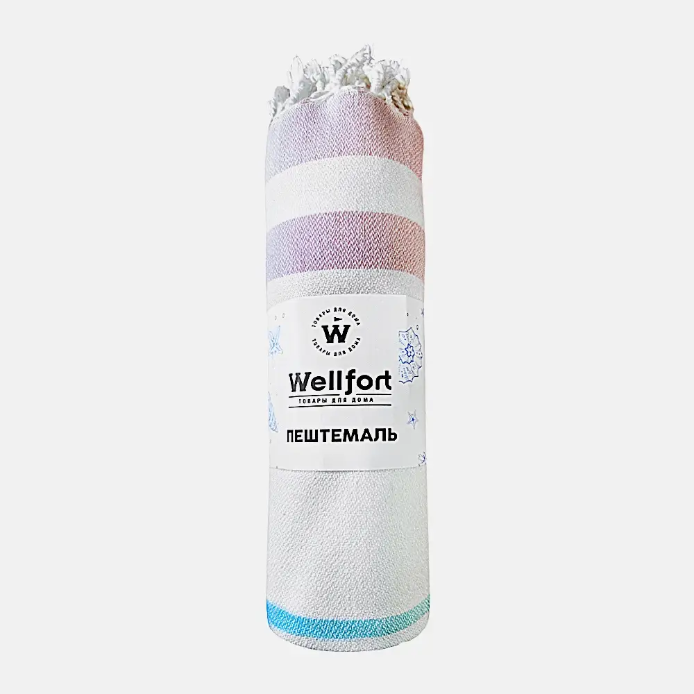 Пештемаль хлопковый в полоску Wellfort 95*140см розовый