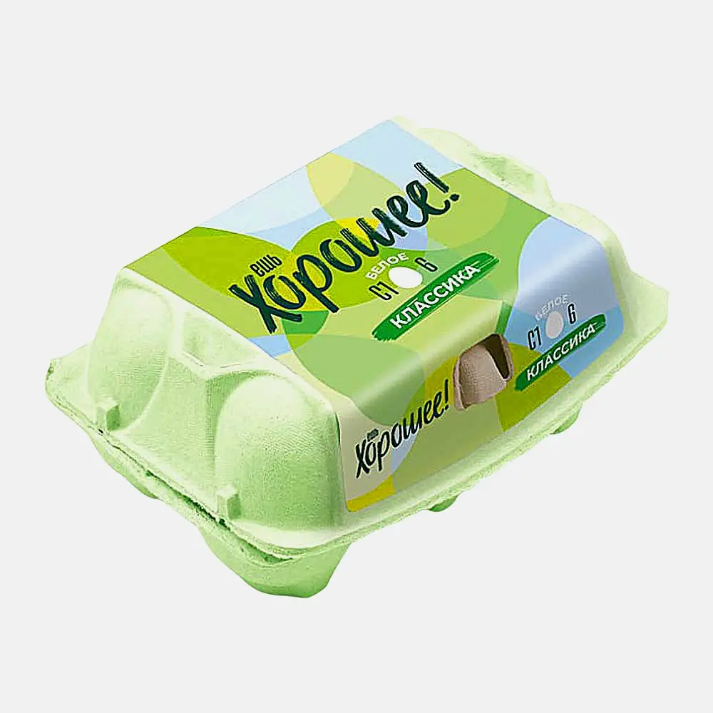 Изображение товара Яйцо куриное С1 Ешь Хорошее 6 штук свежие качественные яйца