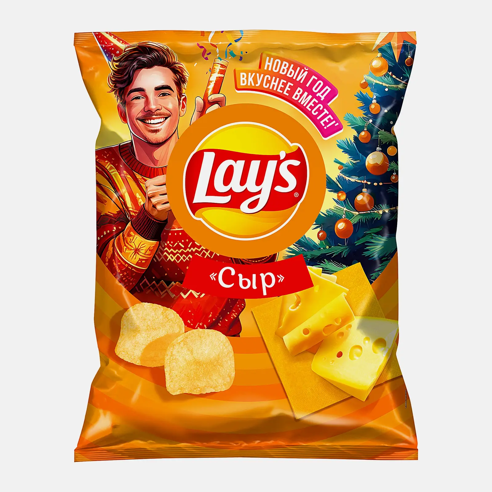 Изображение товара Чипсы Lays Сыр 140г - Хрустящий перекус с насыщенным вкусом