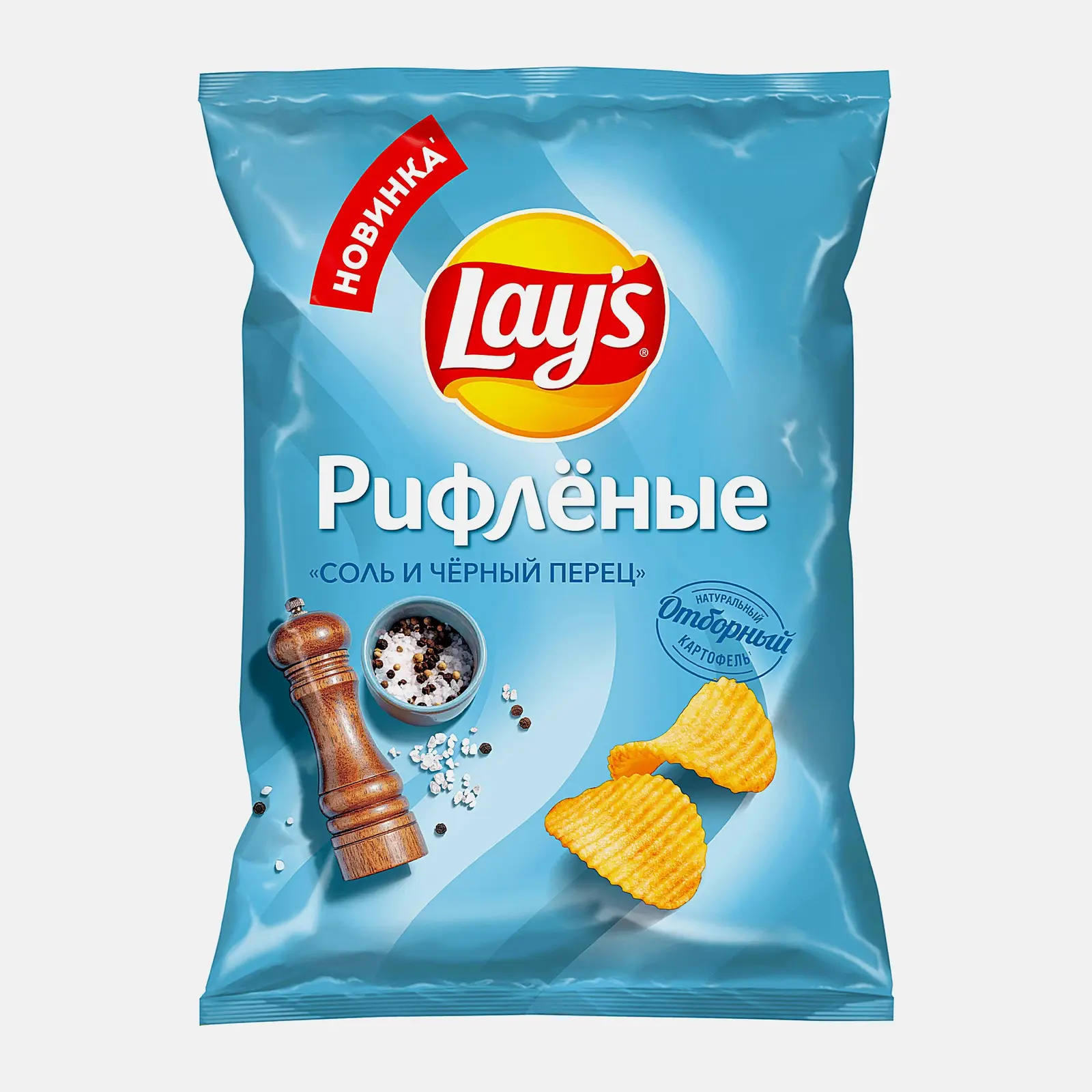 Чипсы рифленые Соль и черный перец Lays 70г