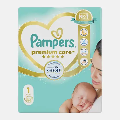 Подгузники Pampers Premium Care р.1 2-5кг 66шт