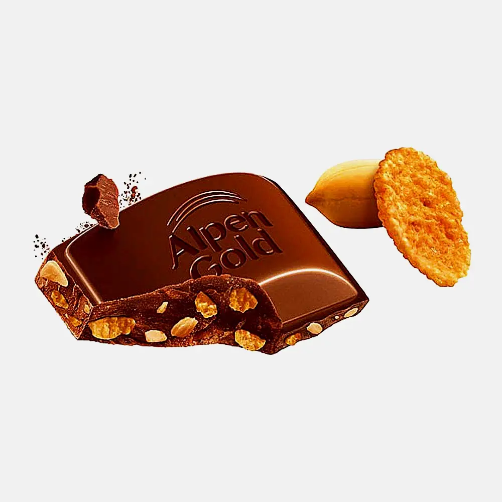 Шоколад Alpen Gold молочный Арахис и кукурузные хлопья 80г