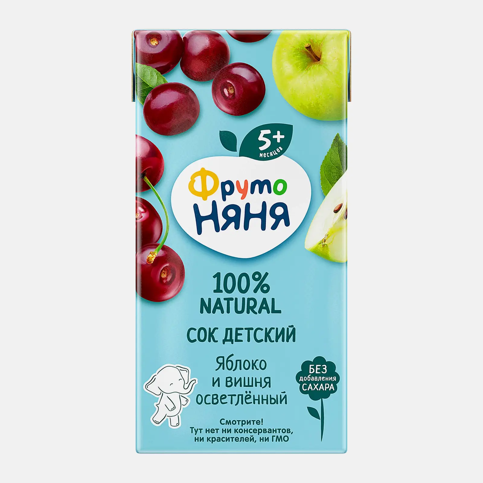 Изображение товара Сок из яблока и вишня с 5 месяцев Фрутоняня 200мл