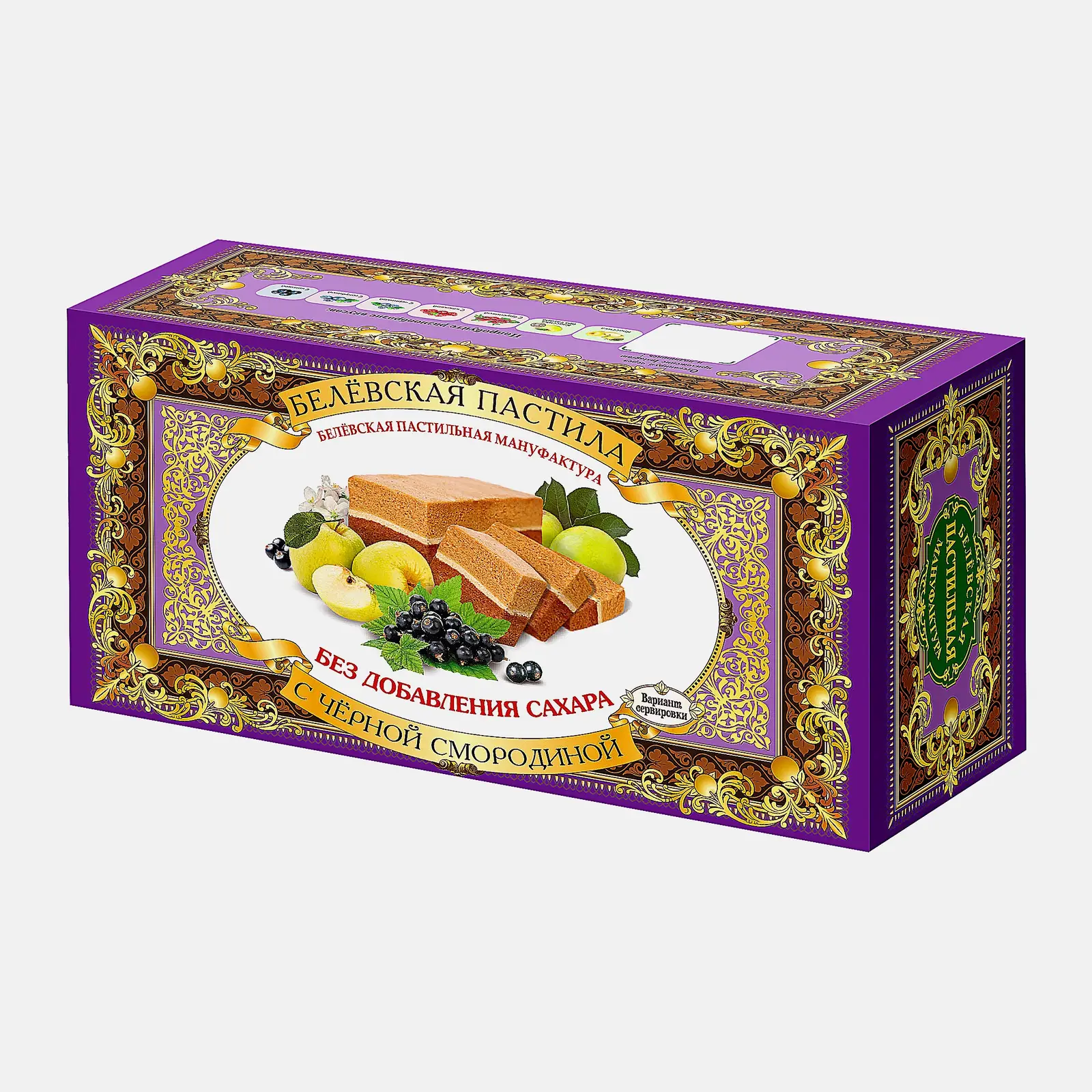 Изображение товара Пастила с черной смородиной без сахара Белевская 100г натуральный десерт