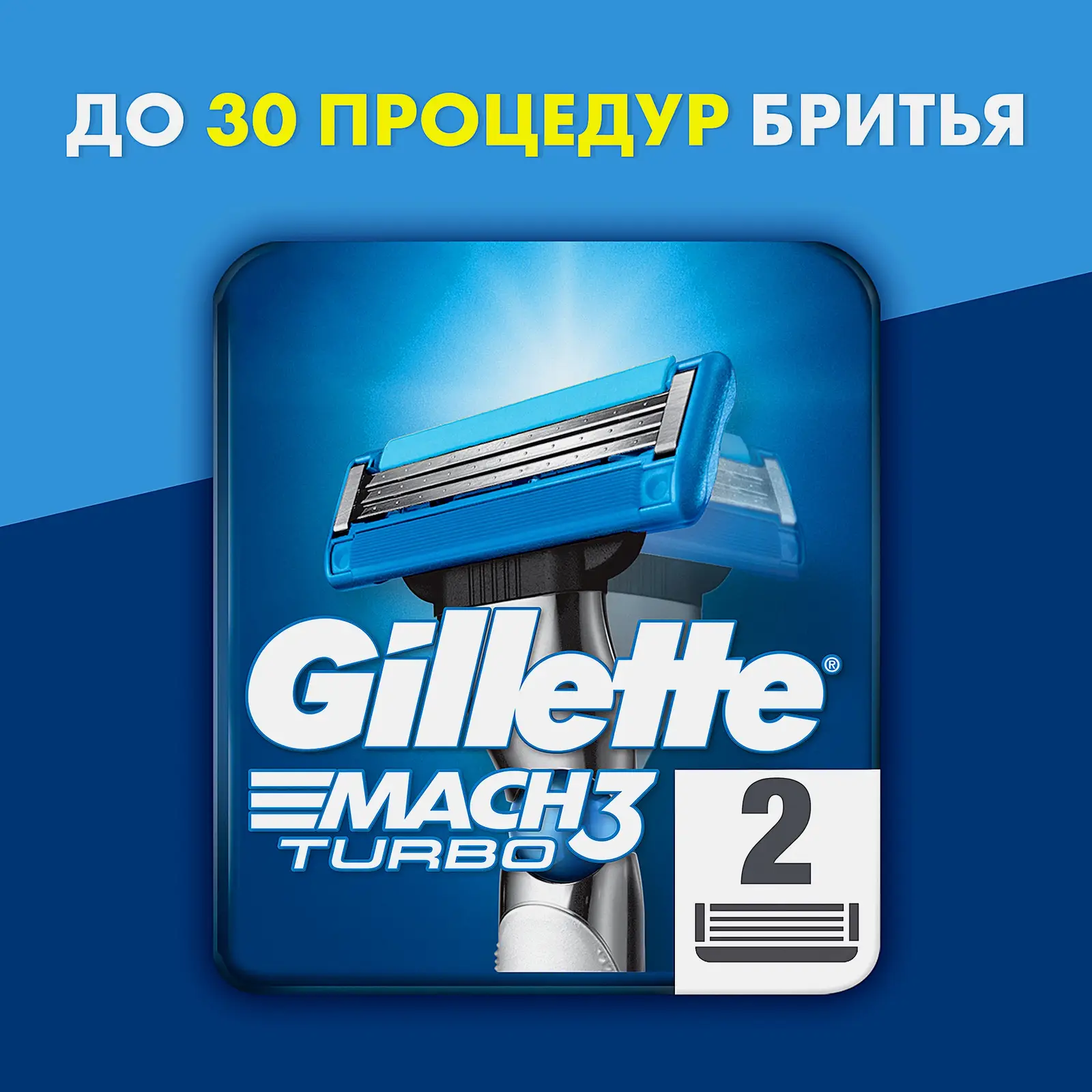 Сменные кассеты для бритья Gillette Mach3 Turbo Aloe 2шт