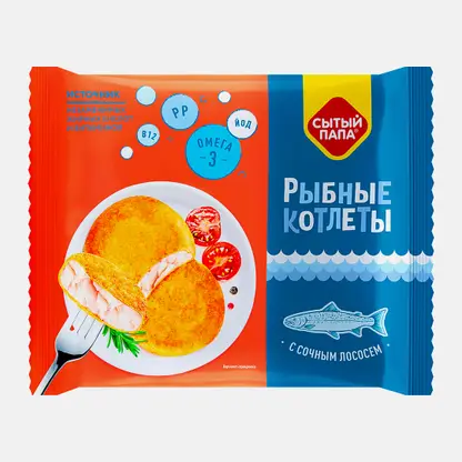 Котлеты Сытый папа рыбные лососевые 300г