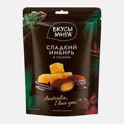 Имбирь сладкий в глазури Вкусы Мира 80г