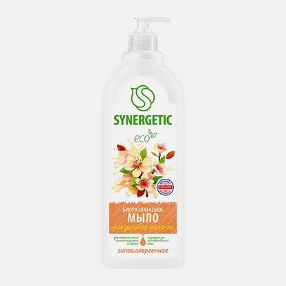 Жидкое мыло Миндальное молочко Synergetic 1л