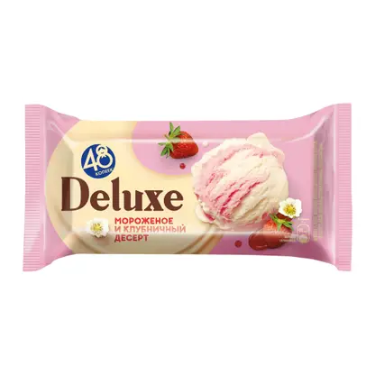 Изображение товара Мороженое 48 Копеек Deluxe брикет Клубничный десерт 243г
