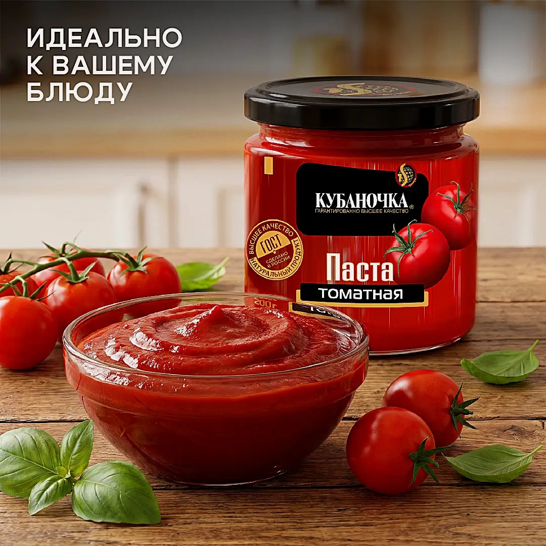 Томатная паста Кубаночка 200г - фото 4 Томатная паста Кубаночка 200г - фото 4