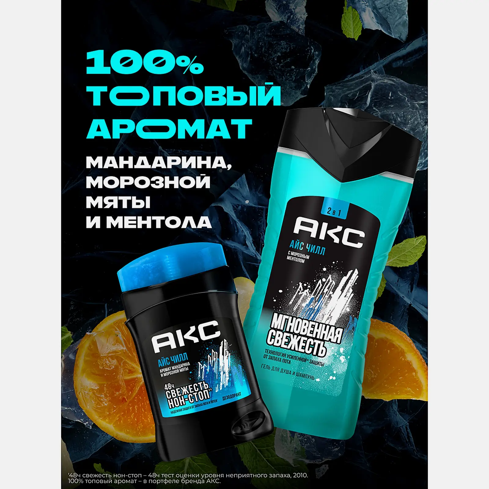 Подарочный набор Акс Ice Chill Гель для душа 2в1 250мл + Дезодорант стик 50мл в ассортименте