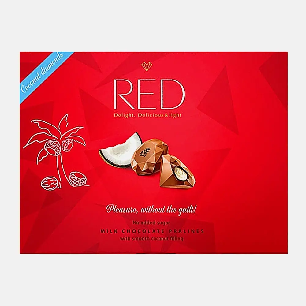 Шоколад Red Delight молочный с кокосовой начинкой 132г