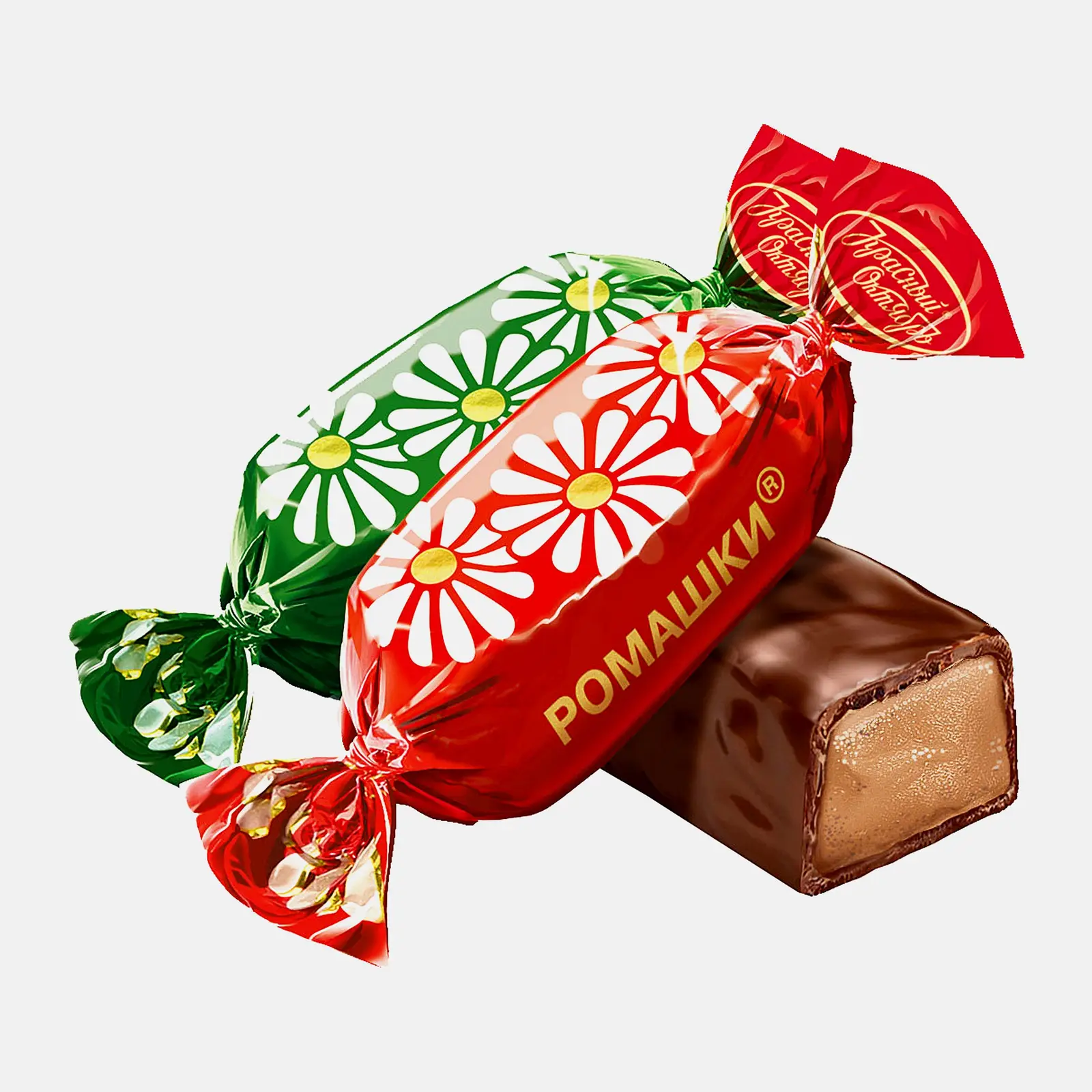 Изображение товара Молочные конфеты Красный Октябрь Ромашки с вкусом крем-брюле