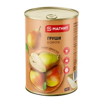 Изображение товара Груши Магнит половинки в легком сиропе 425мл