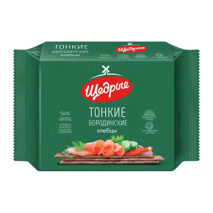 Изображение товара Хлебцы Бородинские тонкие Щедрые 170г