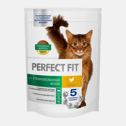 Сухой корм для стерилизованных кошек с курицей Perfect Fit 190г