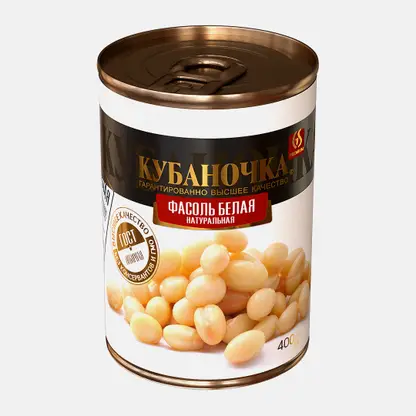 Фасоль белая натуральная Кубаночка 400г