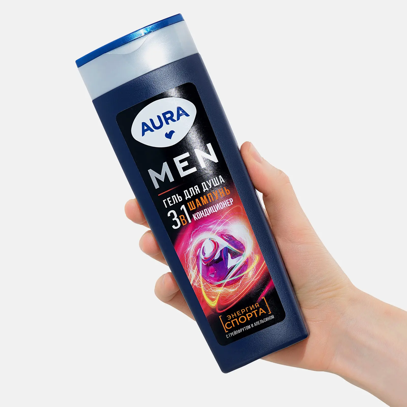 Гель для душа Aura Men 3в1 Энергия cпорта 380мл - фото 2