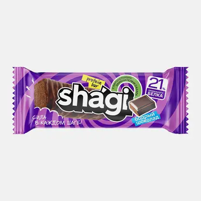Батончик протеиновый со вкусом шоколада без сахара Shagi 40г