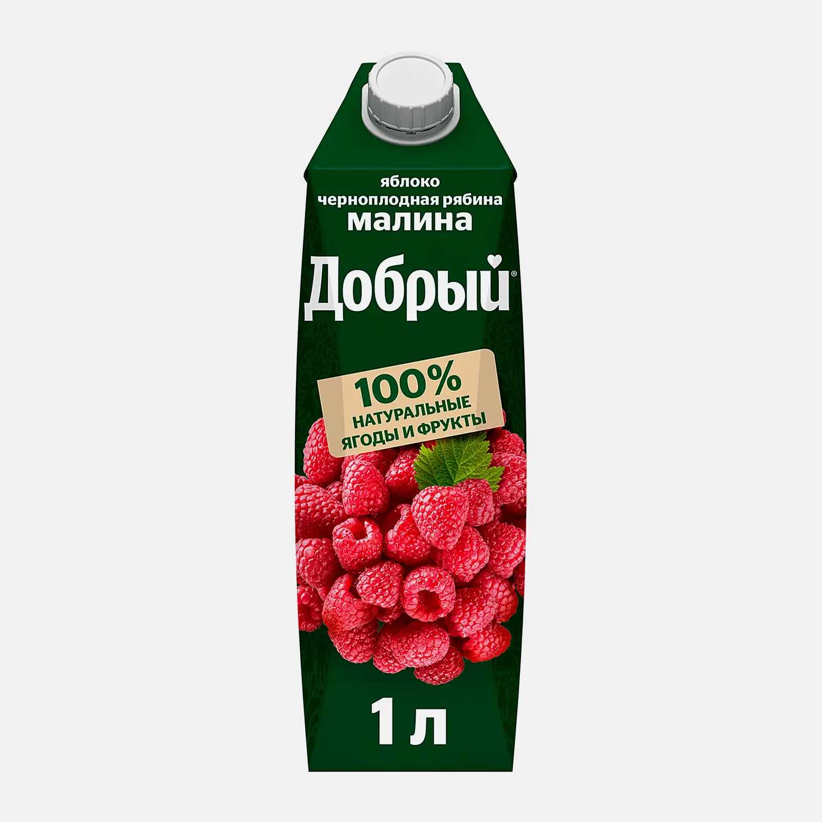 Изображение товара Нектар Добрый Яблоко-рябина-малина 1л натуральный фруктово-ягодный напиток