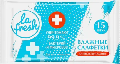 Салфетки влажные La Fresh антибактериальные 15шт