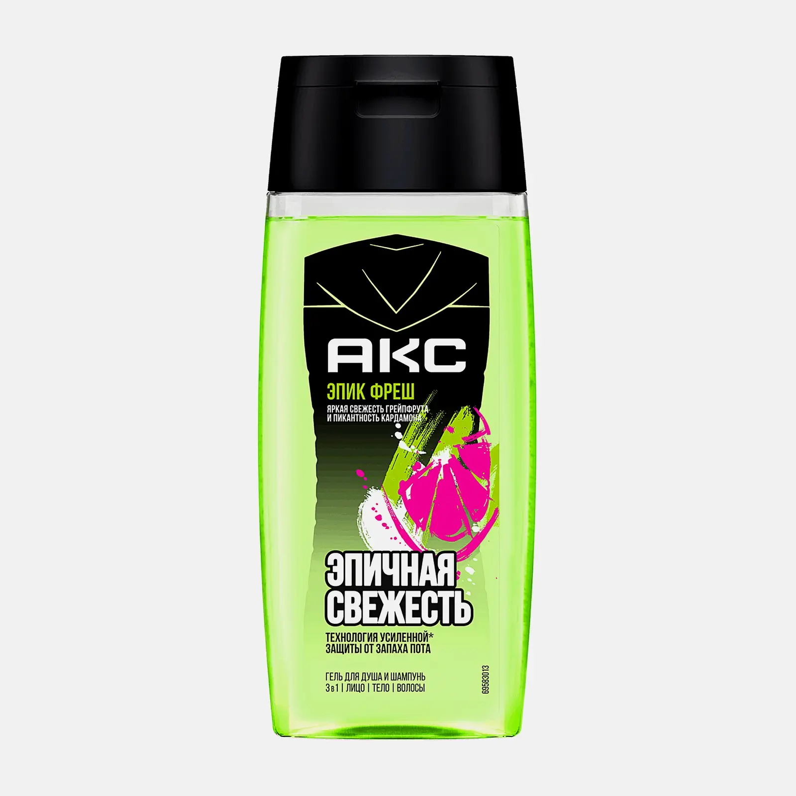 Гель для душа и шампунь Акс 3в1 Эпик Фреш 100мл