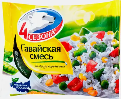 Смесь овощная 4 Сезона Гавайская быстрозамороженная 400г