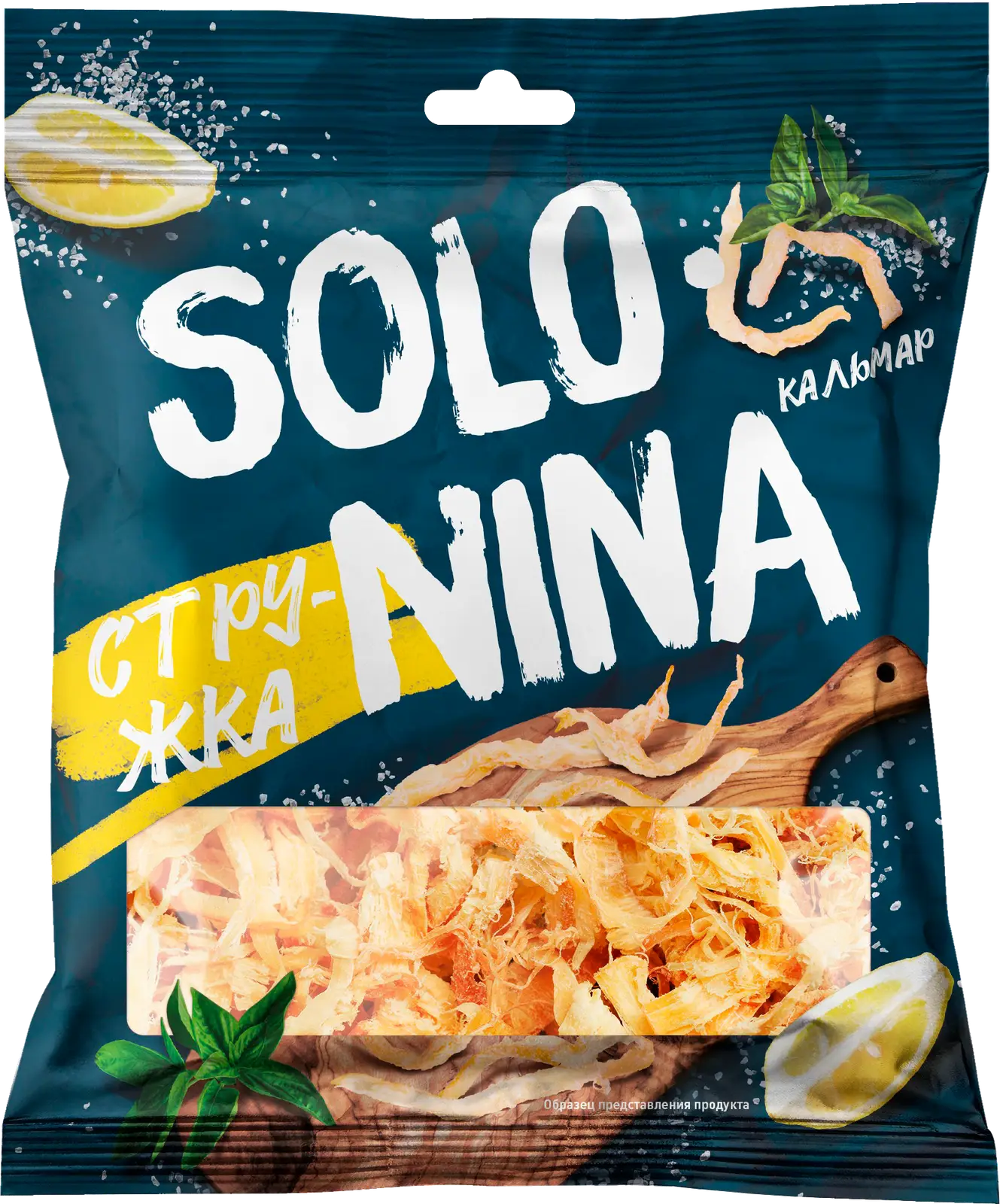 Изображение товара Кальмар Solo Nina стружка сушено-вяленый 70г деликатесный снек для всей семьи