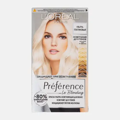 Осветлитель для волос L’Oréal Paris Préférence осветление до 9 тонов Ультра-платиновый блонд