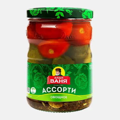 Ассорти маринованное Огурцы-томаты Дядя Ваня 950г