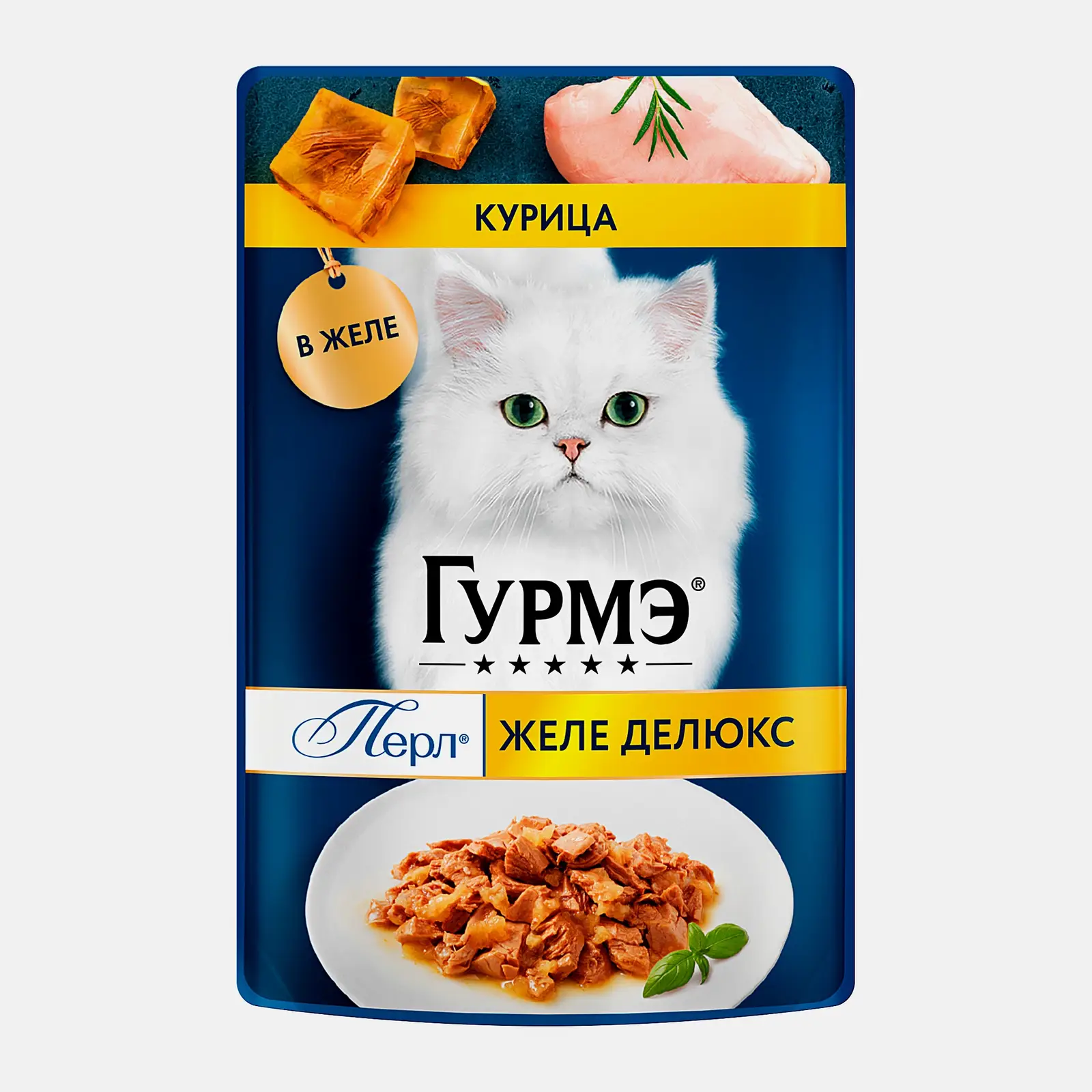 Влажный корм для кошек Перл желе де-люкс курица Гурмэ 75г Влажный корм для кошек Перл желе де-люкс курица Гурмэ 75г