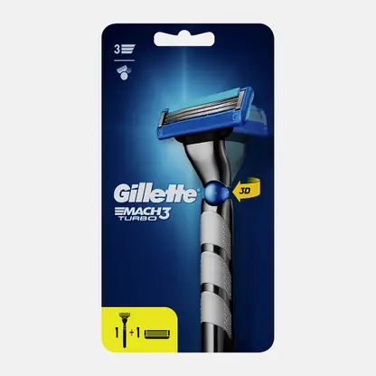 Бритва Gillette Mach3 Turbo с 2 сменными кассетами