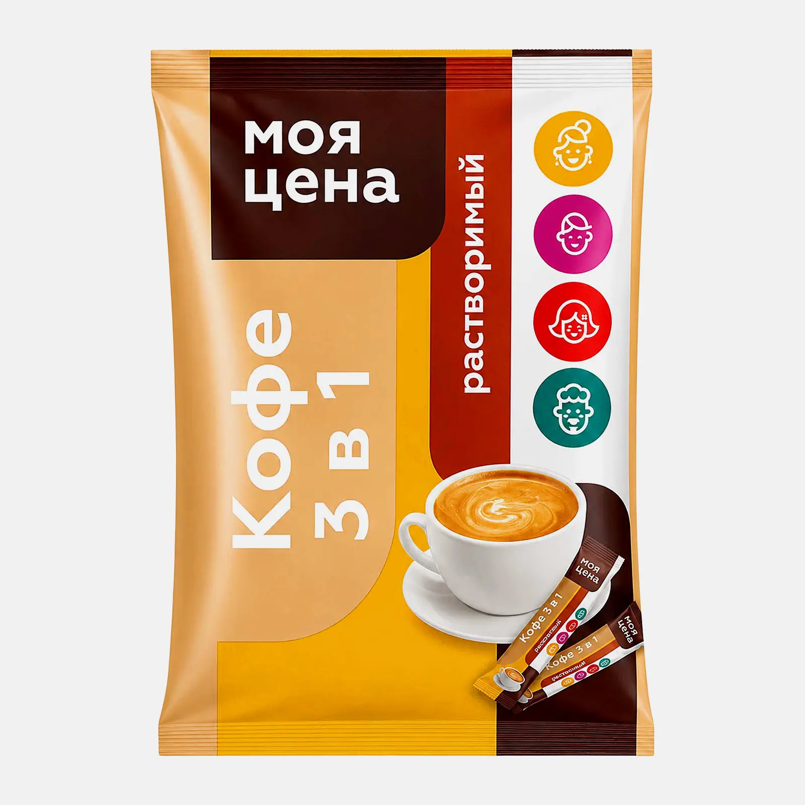 Напиток кофейный растворимый Моя цена 3в1 10пак 180г - фото 4