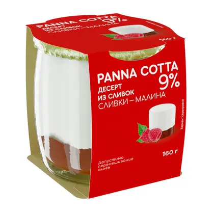 Изображение товара Десерт Коломенский Panna Cotta Малиновый 9% 160г