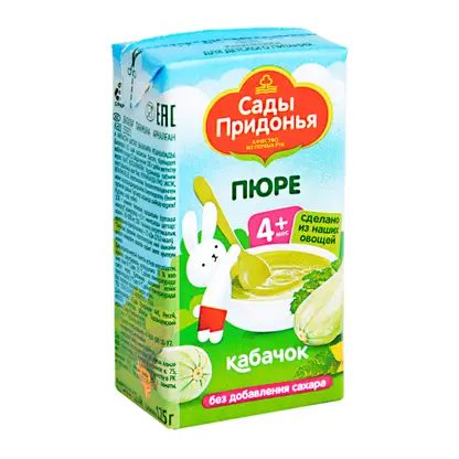 Изображение товара Пюре Сады Придонья Кабачок 125г
