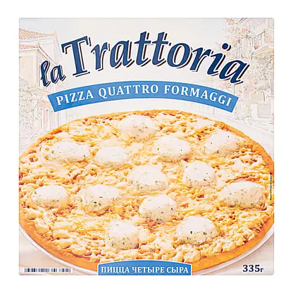Изображение товара Пицца La Trattoria 4 сыра 335г - тонкое тесто, насыщенный вкус