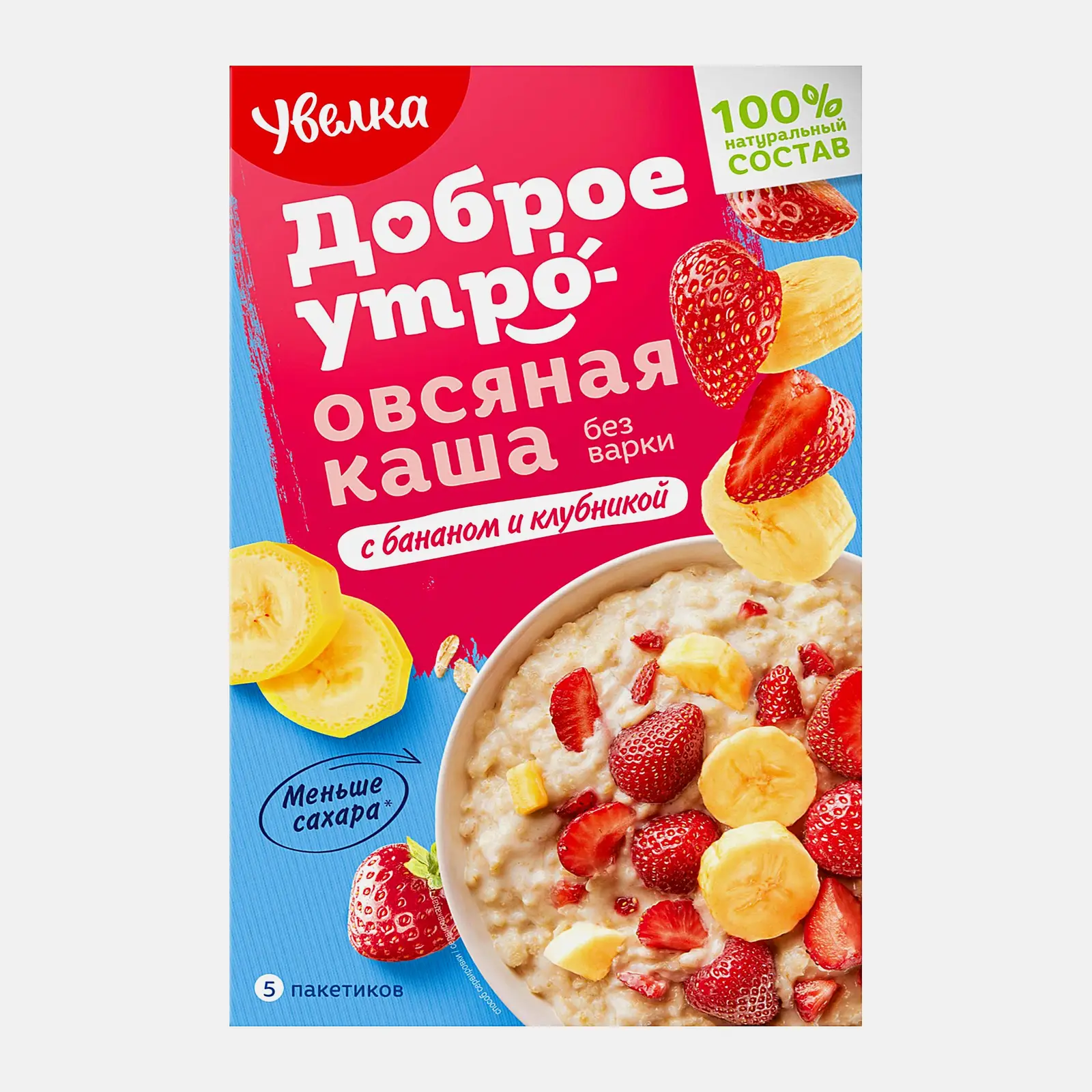 Изображение товара Каша Увелка овсяная Банан и Клубника 200г