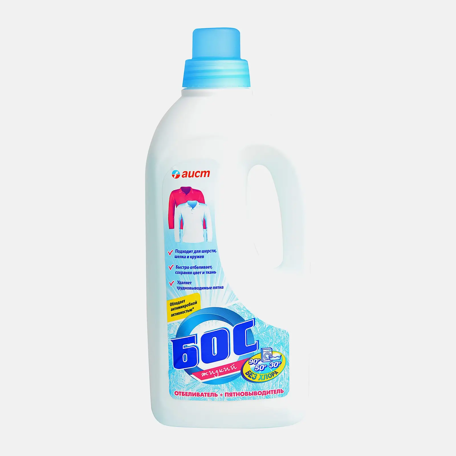 Изображение товара Отбеливатель жидкий Аист Бос 1. 2л - безопасное удаление пятен и сохранение яркости